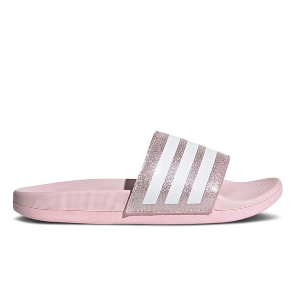 ADIDAS ADILETTE COMFORT YOUTH GIRLS ATHLETIC SLIDE SANDAL US 5 Pink GLITTER - Picture 4 of 7